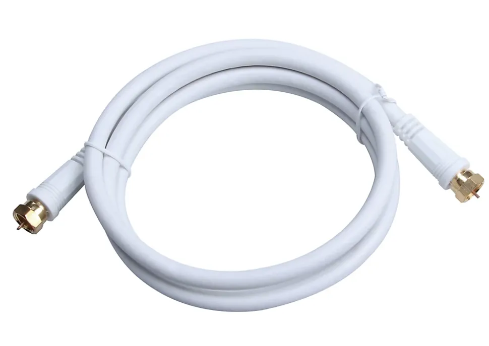 Câble Type F Mâle / Mâle blanc, Doré Blyss, 1.5 m