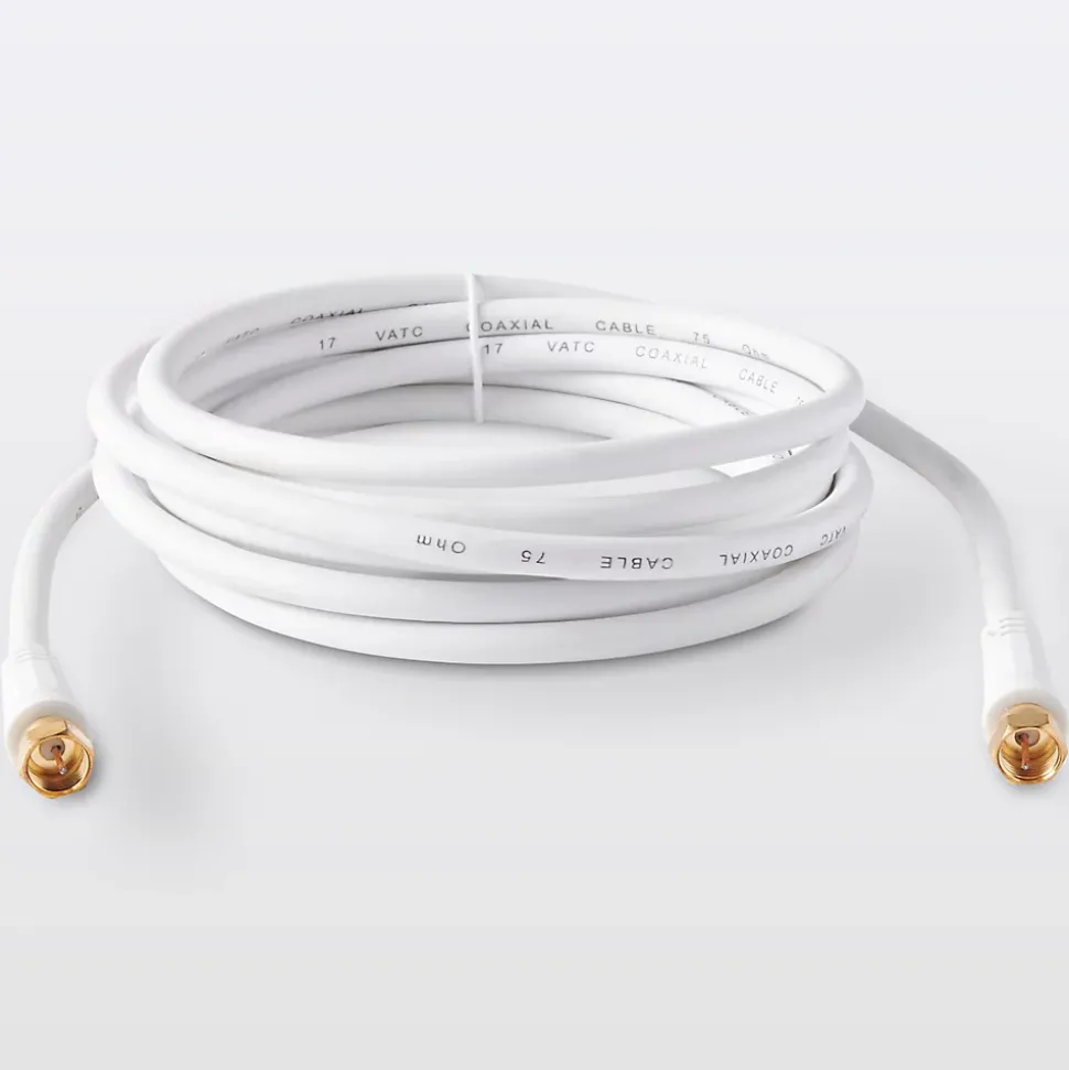 Câble Type F Mâle / Mâle blanc, Doré Blyss, 3 m
