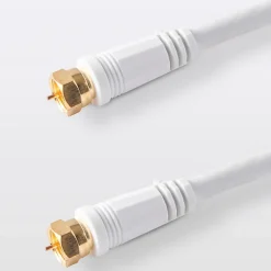 Câble Type F Mâle / Mâle blanc, Doré Blyss, 3 m