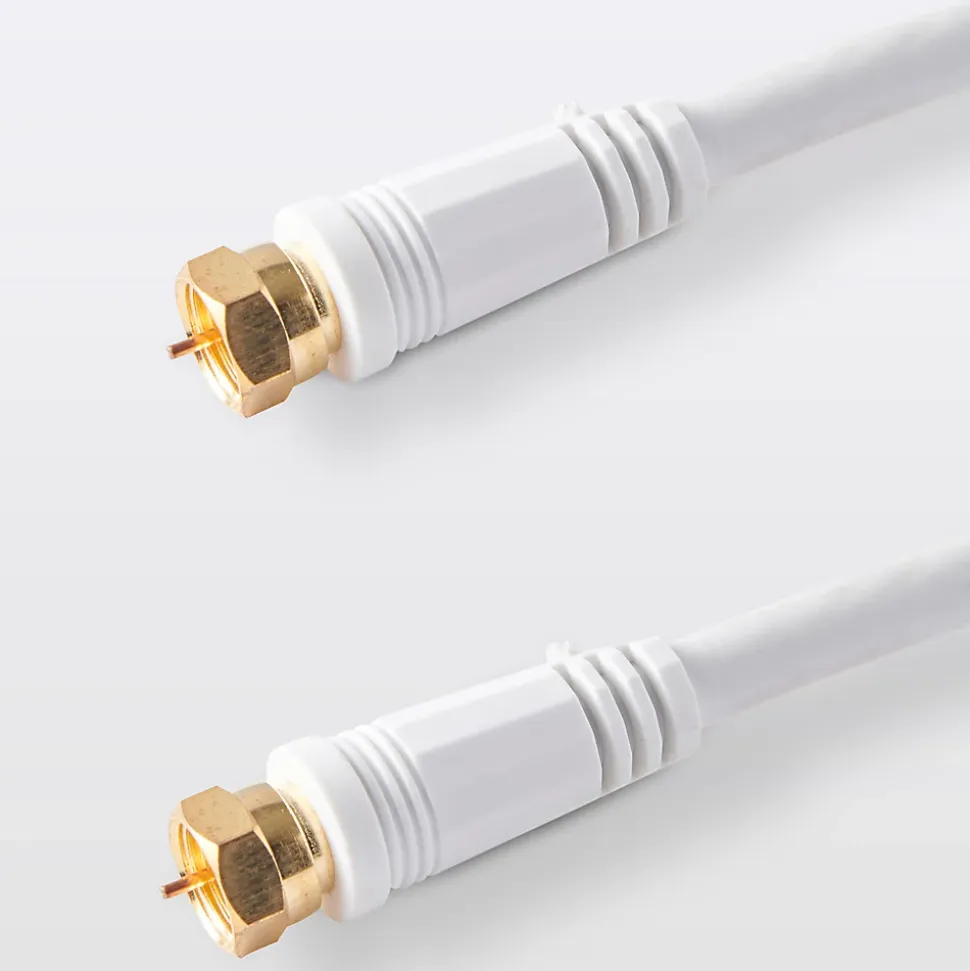 Câble Type F Mâle / Mâle blanc, Doré Blyss, 3 m