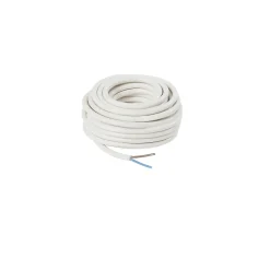 Câble 2X1,5 mm² H05VVF blanc couronne 10m