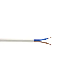 Câble 2X1,5 mm² H05VVF blanc couronne 5m