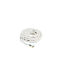 Câble 3X1,5 mm² H05VVF blanc couronne 5m