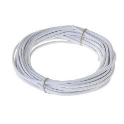 Câble 2X0,75 mm² H03VVH2F blanc couronne 5m