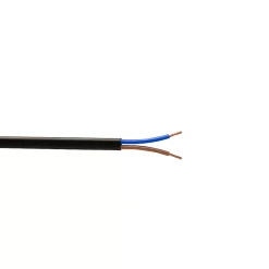 Câble 2X0,75 mm² H03VVH2F noir couronne 5m