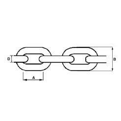 Chaine Génovèse maillon court diam8 DIN 764 (Rouleau de 50 m)
