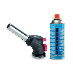 Chalumeau à gaz Multi-usages Soudure Brasage Cuisine + Cartouche de gaz butane 227gr KEMPER