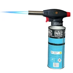 Chalumeau à gaz 180W - 360-C + Cartouche gaz butane 227gr - Chalumeau de cuisine Allumage auto piezo flamme réglable PROWELTEK