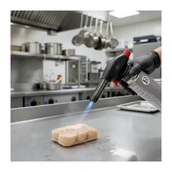 Chalumeau à gaz 180W - 360-C + Cartouche gaz butane 227gr - Chalumeau de cuisine Allumage auto piezo flamme réglable PROWELTEK