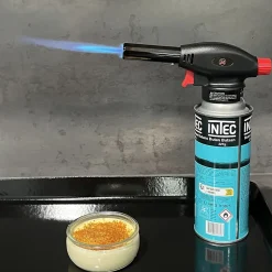 Chalumeau à gaz 180W - 360-C + Cartouche gaz butane 227gr - Chalumeau de cuisine Allumage auto piezo flamme réglable PROWELTEK