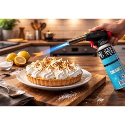 Chalumeau à gaz 180W - 360-C + Cartouche gaz butane 227gr - Chalumeau de cuisine Allumage auto piezo flamme réglable PROWELTEK