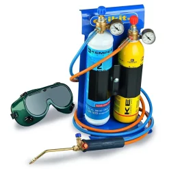 Chalumeau Bi-Gaz Oxygène Propane Pro 3300-C : Kit Complet Soudage & Brasage, Coupe Acier 5 mm, Détendeurs, Manomètres KEMPER