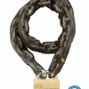 Chaîne acier cémenté zingué à clé Loops, moto, barrières, diamètre 8mm, 0.9m, gaine PVC, cadenas, 3 clés - THIRARD