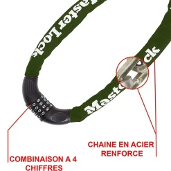 Chaîne en acier à combinaison Masterlock 1.50m x 8 mm