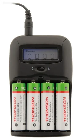 Chargeur à rechargement rapide pour piles AA et AAA (fournies) - Thomson