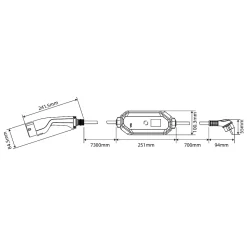 Chargeur portable pour voiture électrique 3,7KW 8m