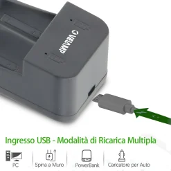 Chargeur rapide à 2 canaux pour batteries lithium-ion