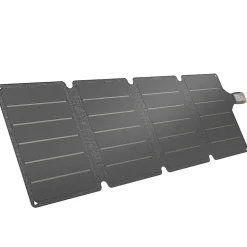 Chargeur solaire portable 36W ports type-C et USB-a norme IP67 RoHS CE-RMC gris