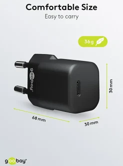 Chargeur USB-C GaN 30W rapide GOOBAY