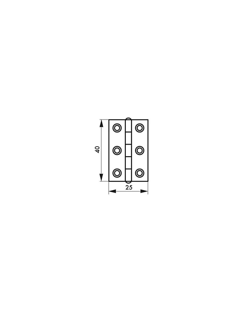 Charnière de porte de meuble / porte légère, 40x25mm, acier - THIRARD
