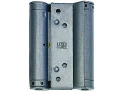 Charnière double action acier époxy gris Afbat 100 mm