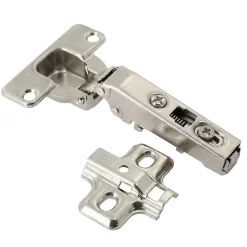 Charnière invisible clipsable acier nickelé pour porte à demi-recouvrement Diall Ø35 mm 110°, lot de 2