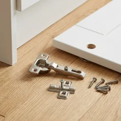 Charnière invisible key hole acier nickelé pour porte à demi-recouvrement Diall Ø26 mm 92°, lot de 2