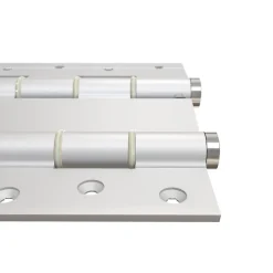 Charnière va et vient à ressort, 120X40 mm, en aluminium anodisée argent, pour porte de 40 mm.