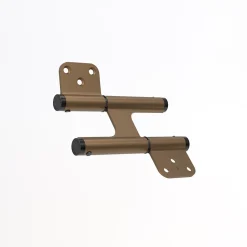 Charnière va et vient à ressort, 120X35 mm, mouvement 180degrés , en aluminum anodisée bronze, posée totalement en applique,