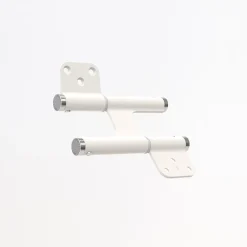 Charnière va et vient à ressort, 120X35 mm, mouvement 180 degrés, en aluminum Blanc, posée totalement en applique,