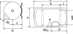 Chauffe eau électrique Blindé Horizontal Mural Initio Ariston 150 L
