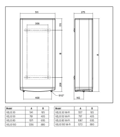 Chauffe-eau électrique Ariston Velis Tech blanc 45L