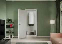 Chauffe-eau électrique thermodynamique connecté anode magnésium Ariston Nuos Plus S2 110L 3 personnes blanc