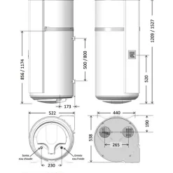 Chauffe-eau thermodynamique Aéromax 5 vertical mural 150L - THERMOR - 296115