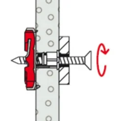Cheville à bascule Fischer DUOTEC 10 mm x 47 mm, 25 pièces, nylon avec vis tête cylindrique