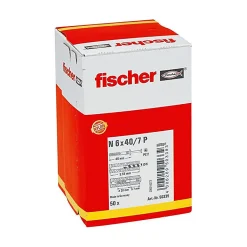 Cheville À Frapper Fischer N-f Avec Collerette Épaisse Et Clou Tête Fraisée