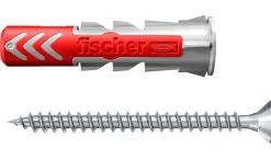 Cheville bi-matière avec vis Fischer DuoPower pour matériaux de construction 6x30 mm, 12 pièces