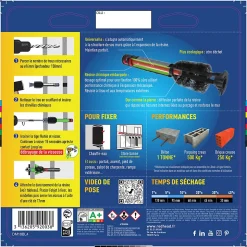 Cheville chimique de scellement M10 spéciale charge lourde Red head, 4 pièces