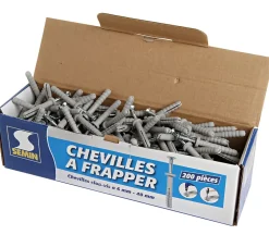 Cheville Clous Vis à Frapper Semin, 6 x 40 mm, Boite de 200