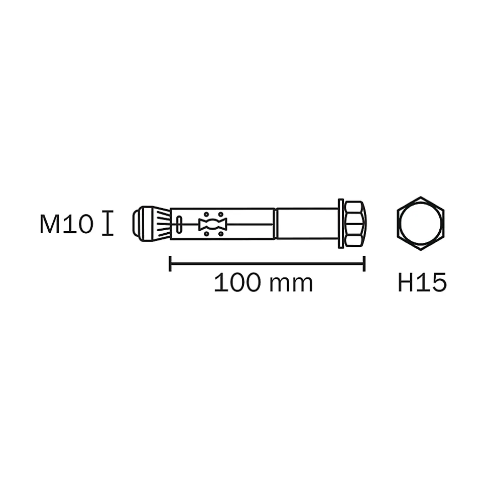 Cheville Diall métal traversant 10x100mm