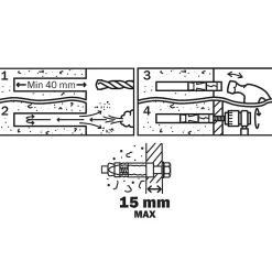 Cheville Diall métal traversant 6x65mm