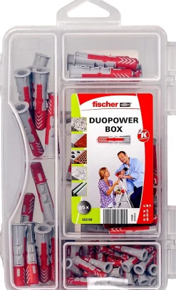 Cheville Fischer DuoPower 30 x ø5 x l.25 mm / 35 x ø6 x l.30 mm / 20 x ø8 x l. 40 mm