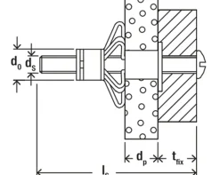 Cheville métallique pour corps creux HM-S Fischer 4x32 mm, 4 pièces