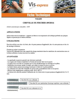 Cheville Nylon à collerette Fischer SX 6X50 - 100 pièces