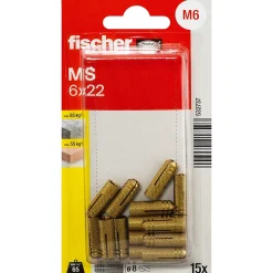 Chevilles laiton pour béton taille 6 Fisher