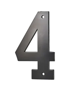 Chiffre 4 à visser, alliage, H.80mm, noir - THIRARD