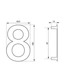 Chiffre 8 à visser, inox, H.100mm - THIRARD