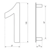 Chiffre 1 à visser, inox, H.100mm - THIRARD