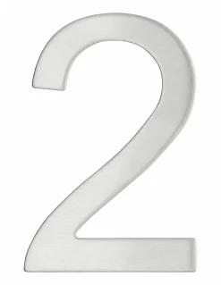 Chiffre 2 adhésif, inox, H.76mm - THIRARD