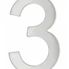 Chiffre 3 adhésif, inox, H.76mm - THIRARD